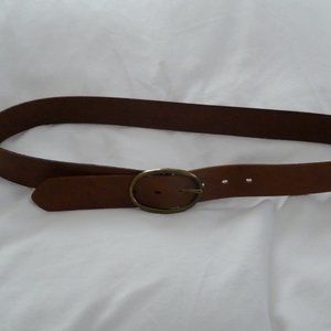 NWT LANDS’ END WOMEN’S LUGGAGE TAN LEATHER BELT WITH OVAL BUCKLE – SIZE LARGE